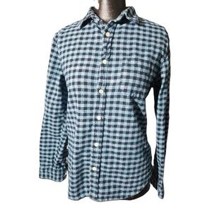 Prince & Fox Blue Plaid Flannel Long Sleeve Shirt Small